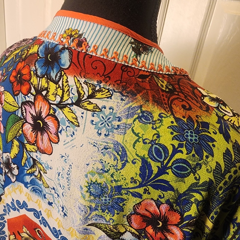 John Mark M Womens Boho Floral Embroidered Kimono Tunic Tassel Festival Concert - Picture 5 of 16